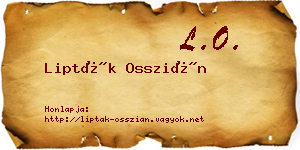 Lipták Osszián névjegykártya